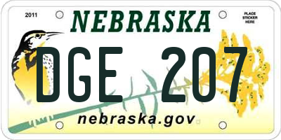 NE license plate DGE207