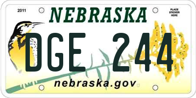 NE license plate DGE244