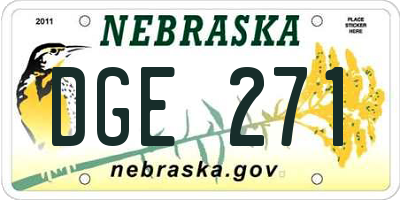 NE license plate DGE271