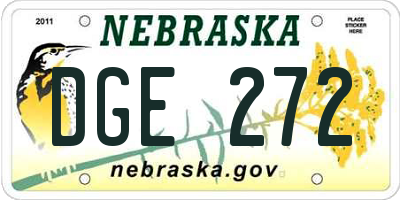 NE license plate DGE272