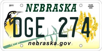 NE license plate DGE274