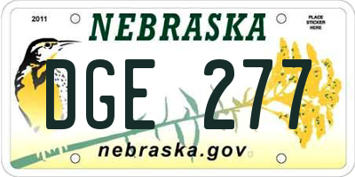 NE license plate DGE277
