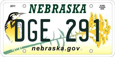 NE license plate DGE291