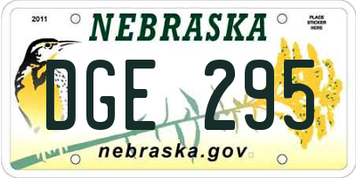 NE license plate DGE295