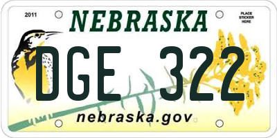 NE license plate DGE322