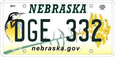 NE license plate DGE332