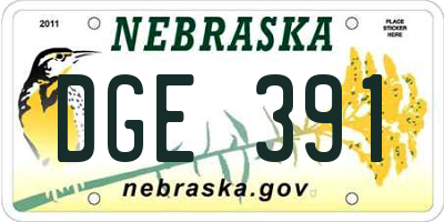 NE license plate DGE391