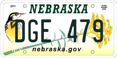 NE license plate DGE479