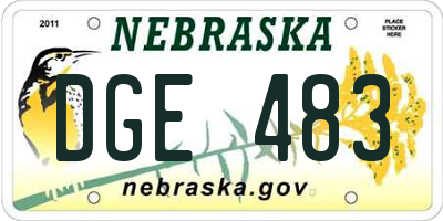 NE license plate DGE483