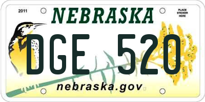 NE license plate DGE520