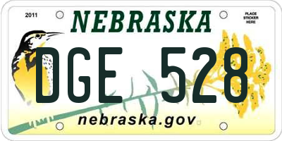NE license plate DGE528
