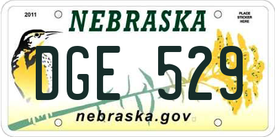 NE license plate DGE529