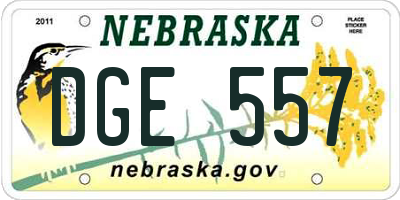 NE license plate DGE557