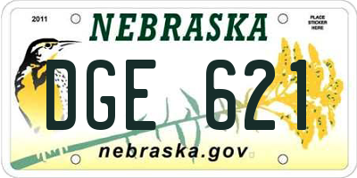 NE license plate DGE621