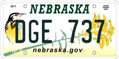 NE license plate DGE737