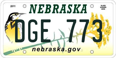 NE license plate DGE773