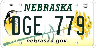 NE license plate DGE779