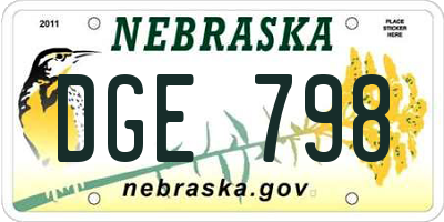 NE license plate DGE798