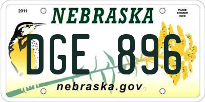 NE license plate DGE896