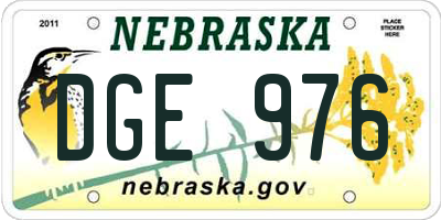 NE license plate DGE976