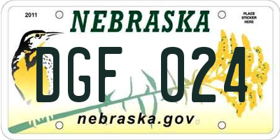 NE license plate DGF024
