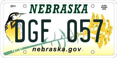 NE license plate DGF057