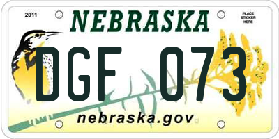 NE license plate DGF073