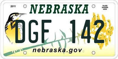NE license plate DGF142