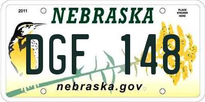 NE license plate DGF148