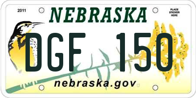NE license plate DGF150