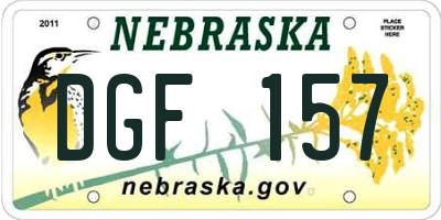 NE license plate DGF157
