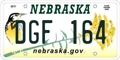 NE license plate DGF164