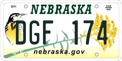 NE license plate DGF174