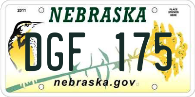 NE license plate DGF175