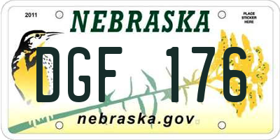 NE license plate DGF176