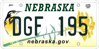 NE license plate DGF195