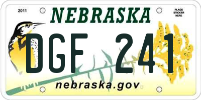 NE license plate DGF241