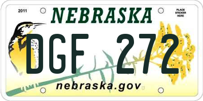 NE license plate DGF272