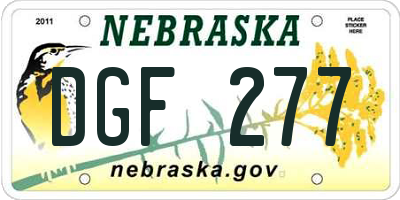 NE license plate DGF277