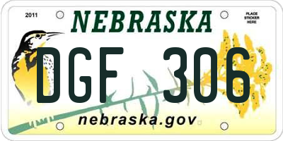 NE license plate DGF306