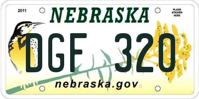 NE license plate DGF320