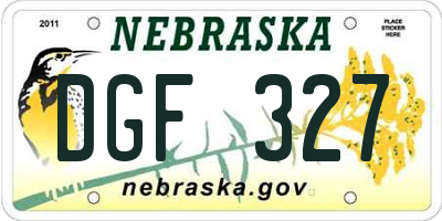 NE license plate DGF327
