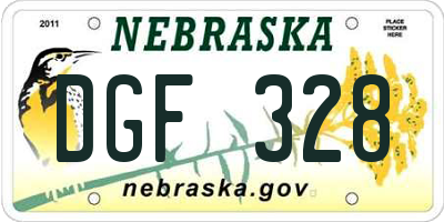 NE license plate DGF328