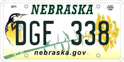 NE license plate DGF338