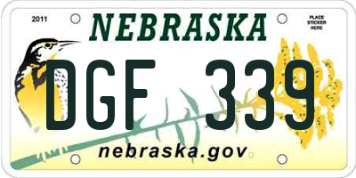 NE license plate DGF339
