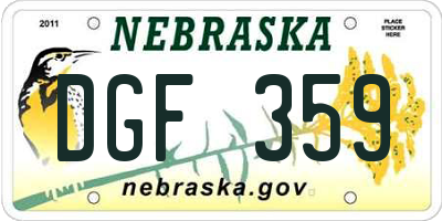 NE license plate DGF359