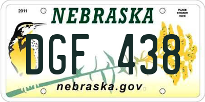 NE license plate DGF438