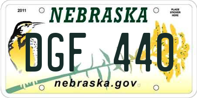 NE license plate DGF440