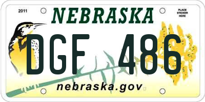 NE license plate DGF486