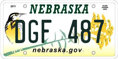 NE license plate DGF487